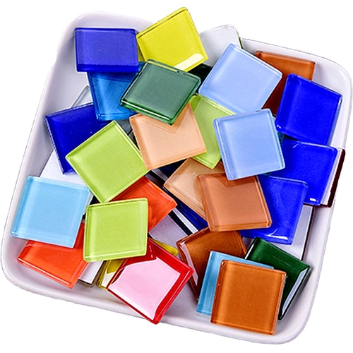 Квадратная стеклянная мозаика для детского сада, «сделай сам», 5 см, мелкие частицы