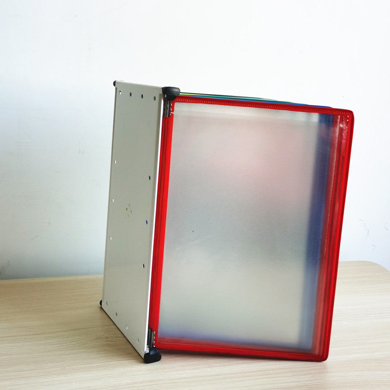 挂墙翻页文件架支架壁挂资料架10页金属车间转轴工字5页展示夹A4 - 图3