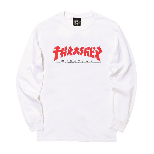 THRASHER 哥斯拉胸口日文字印花长袖 GODZILLA LS TEE 经典款 - 图3