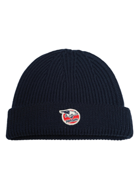 Duff Duff 蓝色贴布复古针织冷帽 LOGO.WATCH.CAP