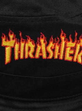 THRASHER黑色火焰渔夫帽