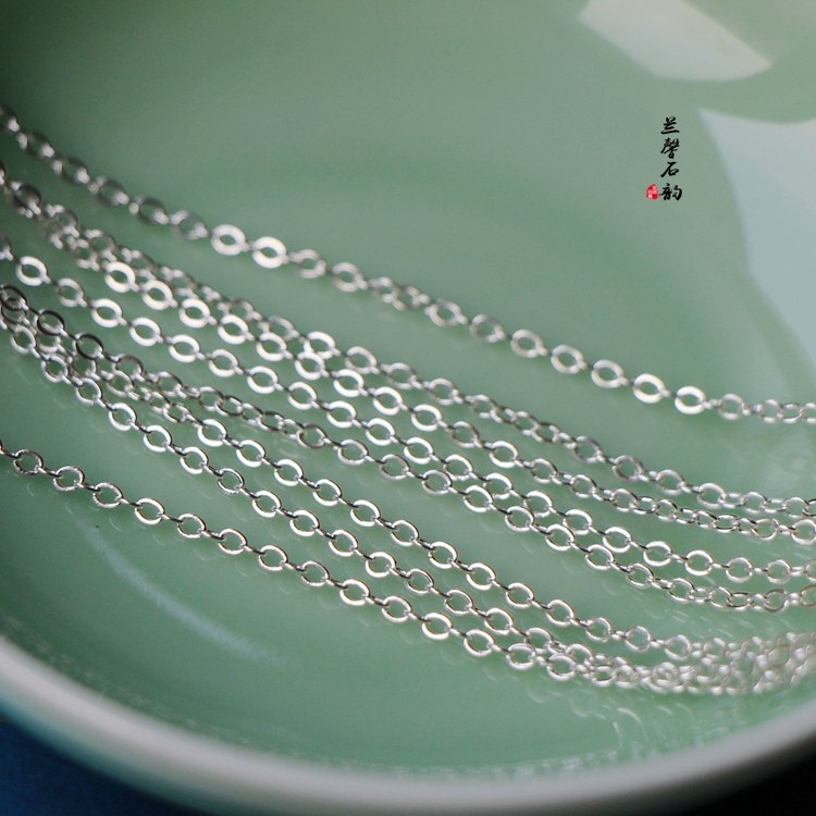 保色镀厚银O字扁链条首饰手链项链锁骨链配饰diy手工饰品配件材料,淘宝优惠券,粉丝福利购,淘宝优惠卷