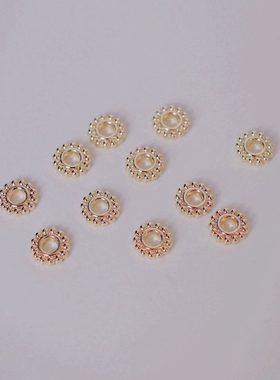 14K包金镀金保色雪花片8mm隔片diy手工串珠手链项链配饰材料配件