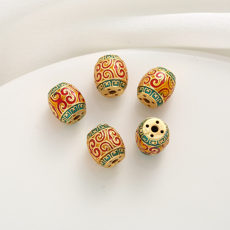 古法包金镀金滴油镂空桶珠鼓珠复古配饰diy手工串珠手链项链配珠,淘宝优惠券,粉丝福利购,淘宝优惠卷