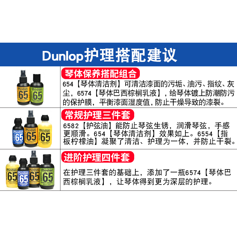 Dunlop邓禄普吉他护理保养套装琴弦护弦油防锈油清洁剂柠檬指板油 - 图1