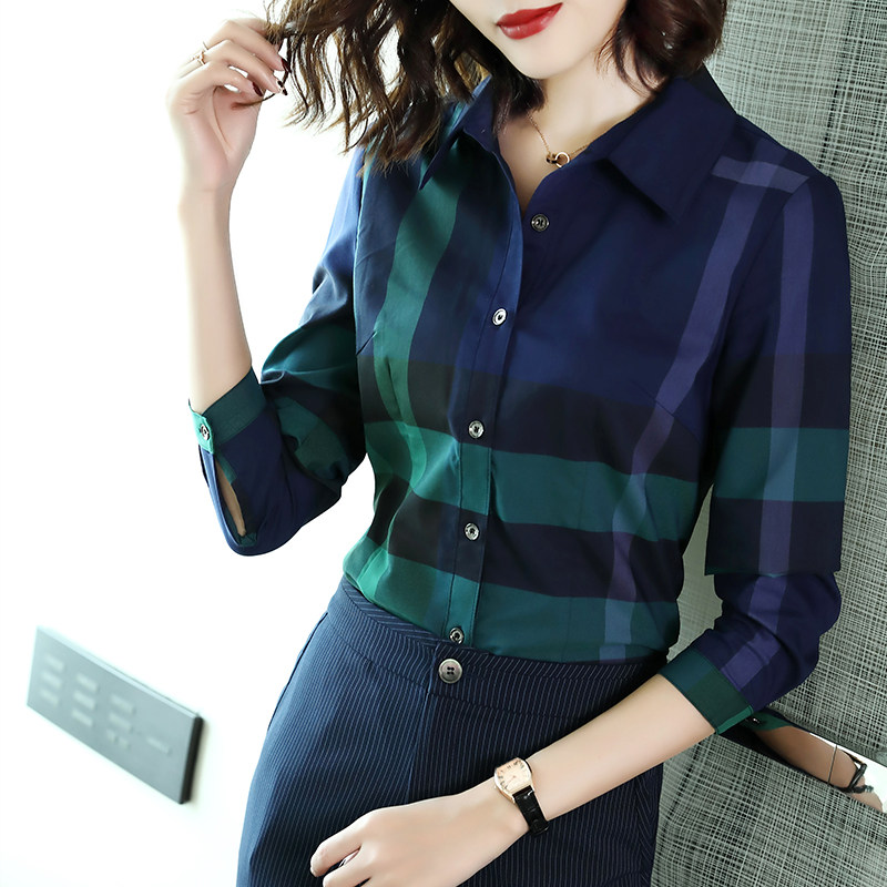鹿歌2020秋装新款ol气质修身棉衬衣 鹿歌衬衫