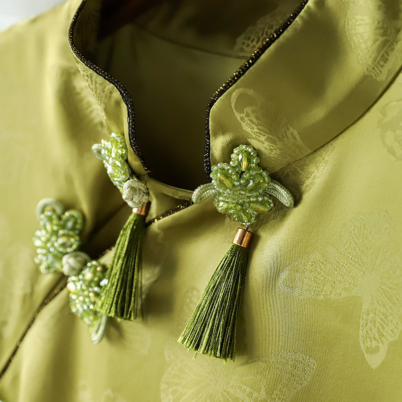 鹿歌2022春装新款中国风改良连衣裙 鹿歌旗袍