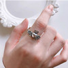 Brand Crow 925 sterling silver retro love crown ring men and women heart trend wing open ring Japanese and Korean ring