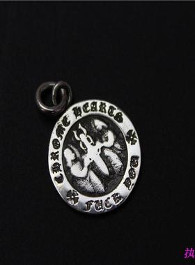 纯银宝剑圆形情侣吊坠权志龙同款