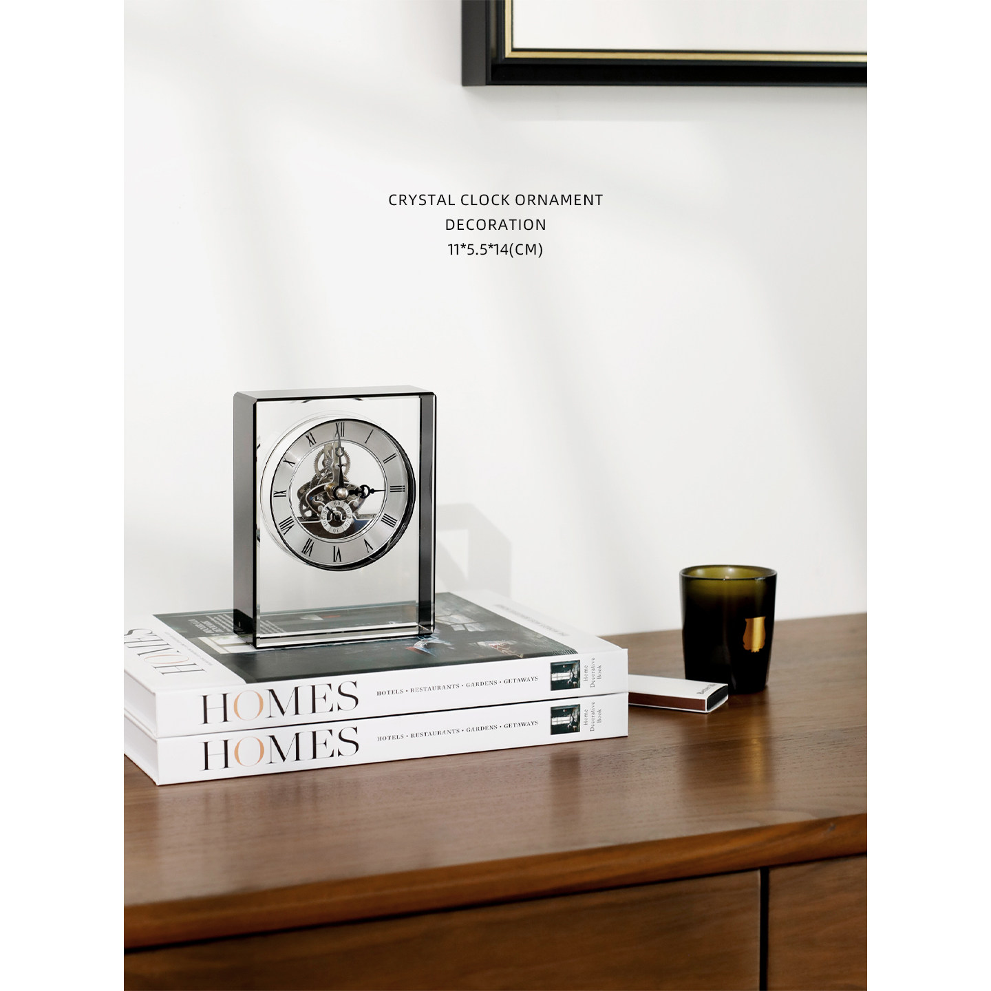 迷屿家居轻奢家用客厅卧室书房桌面时钟水晶时钟手工台钟座钟摆件,淘宝优惠券,粉丝福利购,淘宝优惠卷