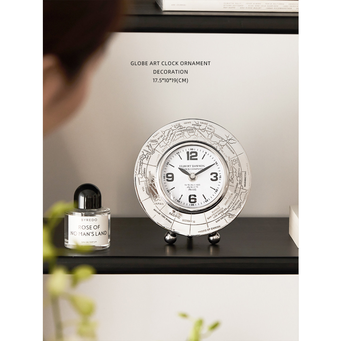 迷屿家居印度进口复古轻奢桌面时钟地图座钟装饰品钟表玄关摆件,淘宝优惠券,粉丝福利购,淘宝优惠卷