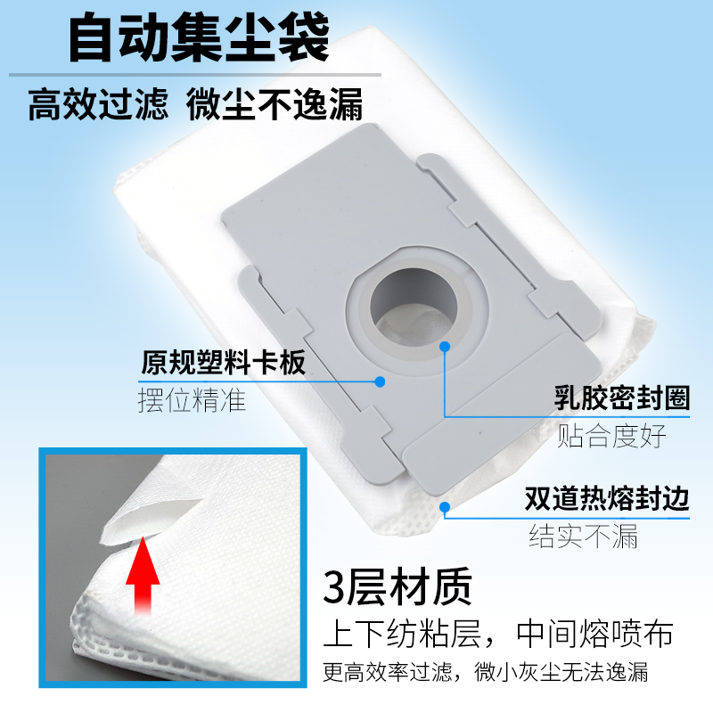 适用iRobot配件 i7/S9/i3/i4/e5扫地机器人胶刷边刷过滤网集尘袋-图2