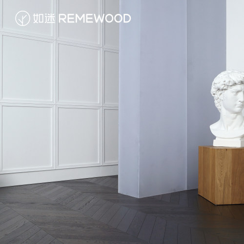REMEWOOD橡木黑色鱼骨拼多层实木复合地板现代极简ENF级地暖地板 - 图2