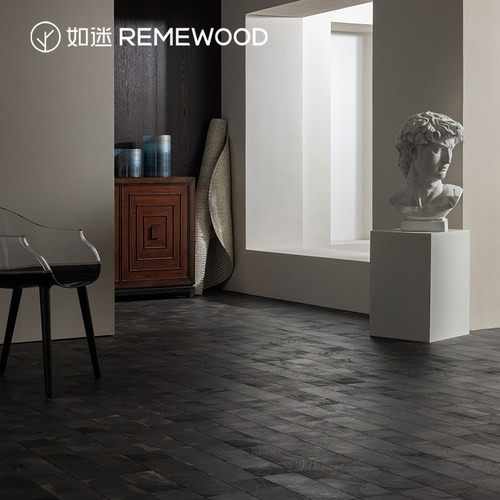 REMEWOOD欧洲橡木黑色化变工艺实木复合地板全桦环保基材地暖专用 - 图1