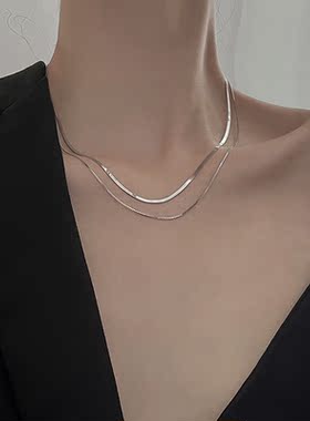 女款式独特双层刀片项链女