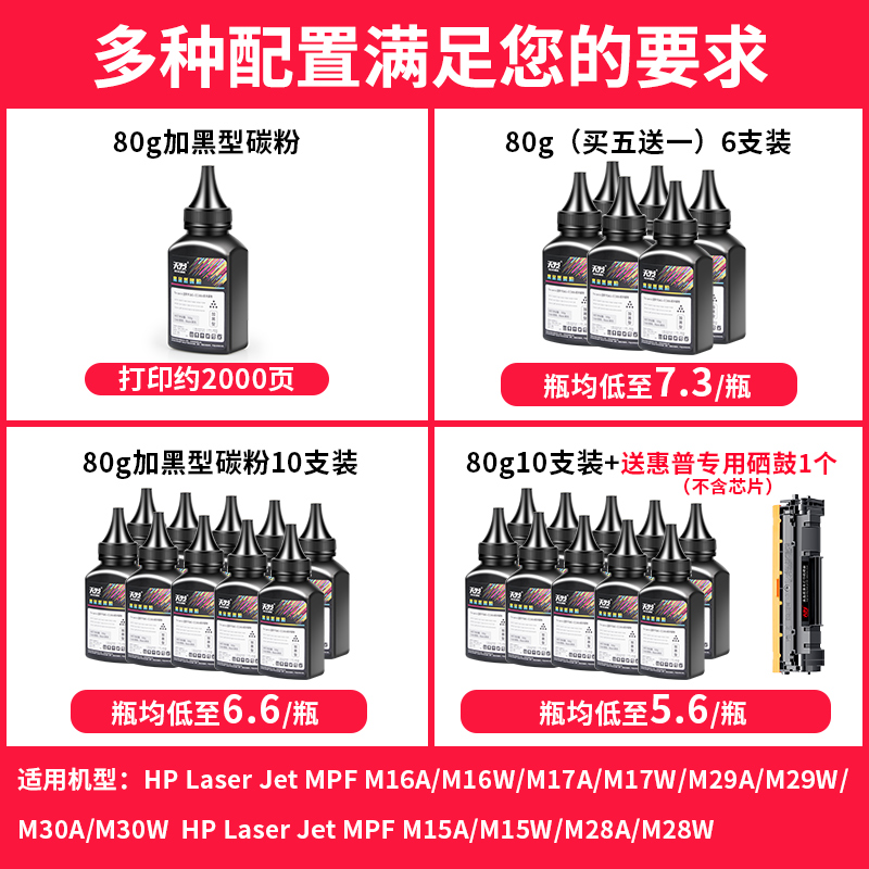 天发适用惠普惠普M28w硒鼓碳粉M30w打印机墨粉M31w/a M17w/a M15w/a m30a cf247a cf244a cf248a 粉盒墨盒 - 图2