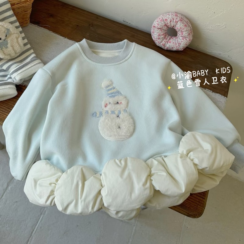 儿童加绒套装2025秋冬新款女童加绒雪人卫衣条纹打底裤可爱两件套,淘宝优惠券,粉丝福利购,淘宝优惠卷