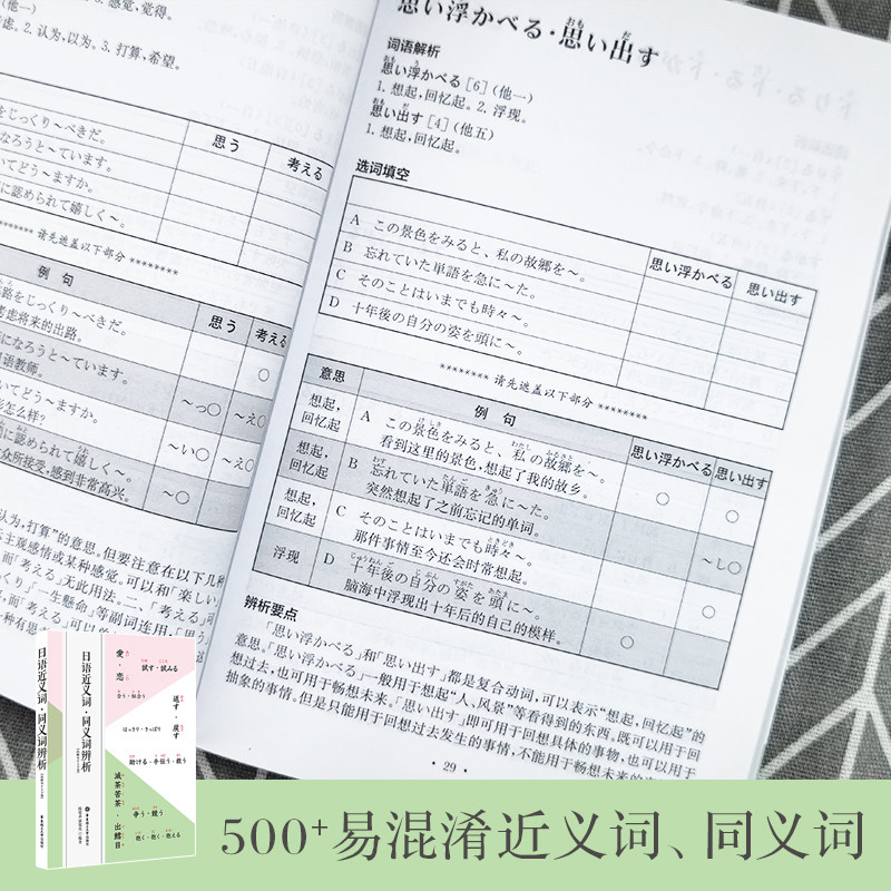 3本.日语近义词同义词辨析+拟声词拟态词辨析+日语句型辨析日语中高级学习日语专业考试书籍_虎窝淘