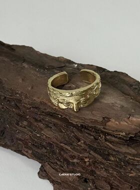 Creative Venus Half Mask Ring For Men Vintage Carving Openin