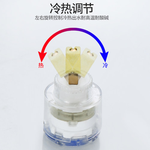 面盆厨房水龙头陶瓷阀芯单把冷热水淋浴混水阀开关维修配件35/40 - 图1