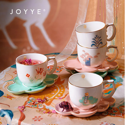 JOYYE敦煌博物馆陶瓷下午茶茶具套装家用英式茶壶全套轻奢礼盒-图1