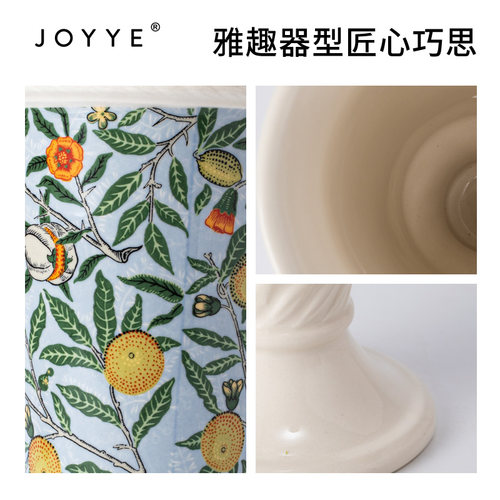 JOYYE艺术陶瓷花瓶摆件轻奢高级感客厅复古设计感插花花器大口径-图2