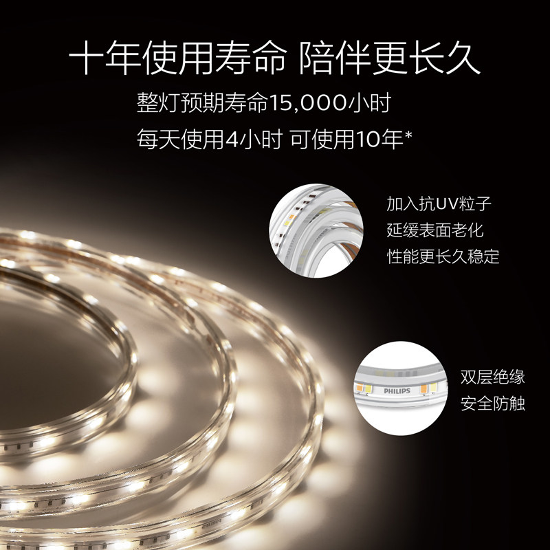 飞利浦智能led灯带变色调光客厅吊顶智奕贴片线条灯220v,淘宝优惠券,粉丝福利购,淘宝优惠卷