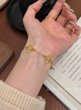 【古法沙金】金店同款金刚杵项链新中式富家千金项链满钻首饰礼物