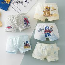 Childrens underwear male cartoon Class A pure cotton No marks flat corner pants baby boy deformed diamond thin shorts No clip P