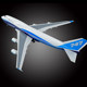 Boeing 747 prototype advanced simulation aircraft model with lights and landing gear civil aviation passenger aircraft ornaments aircraft model