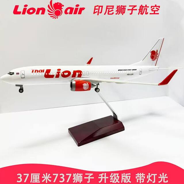 Simba Thai Lion Air 737 aircraft model with lights