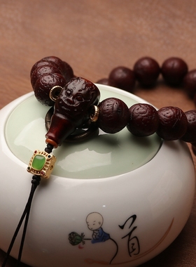 核雕男女凤眼菩提子单圈手串玉华