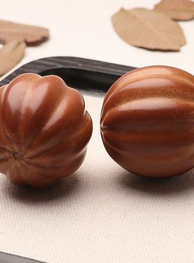 纯手工打磨巴西大橄榄核进口大料南瓜珠手球手把件盘玩包浆素核对