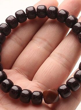 机刷打磨海南星月菩提镶嵌朱砂供佛珠手链手串高油高密高抛送女友