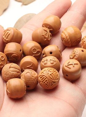 单颗猴头核桃双面雕刻十二星座黄金圣斗士守护神百福字蛇年本命年