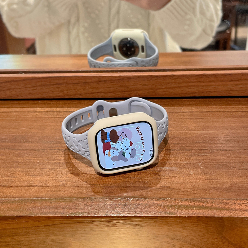 豹纹小蛮腰硅胶蝴蝶扣适用applewatch11代苹果手表S10iwatch9/8/7 - 图3