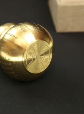 黄铜六字心经葫芦工艺品摆件客厅桌面玄关家居办公室装饰品避火龙