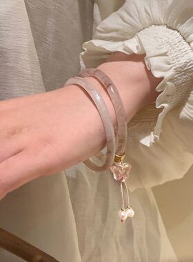 ins复古国潮精致一步一响琉璃手镯女款新中式汉服手链闺蜜国风