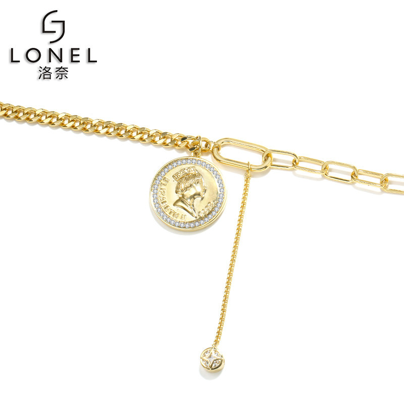 轻奢小众设计感ins嘻哈复古锁骨链 lonel洛奈项链