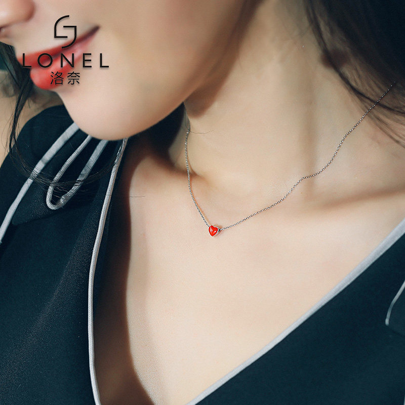心形韩国女潮2020新款简约锁骨链 lonel洛奈项链