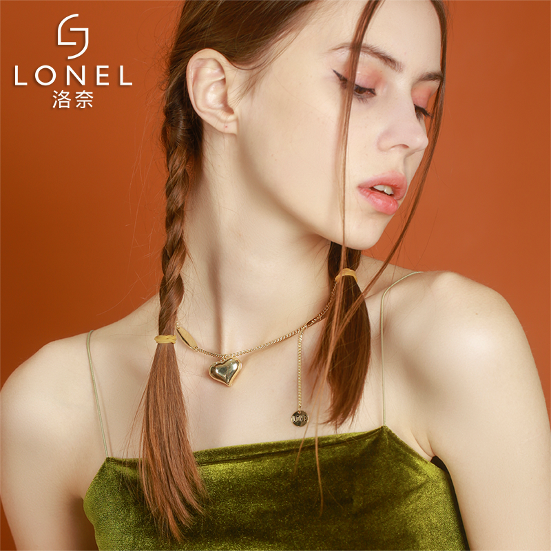 爱心女2020年新款潮轻奢小众锁骨链 lonel洛奈项链