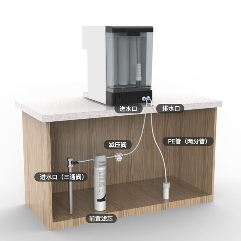 icefall冰瀑台式净水机安装配件包内含前置微滤滤芯三通阀水管等-图1