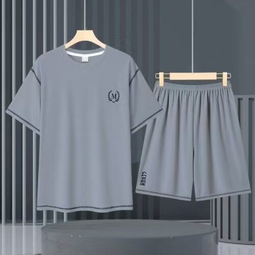 啄木鸟男士睡衣夏季短袖短裤薄款宽松休闲可外穿运动家居服两件套