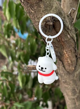 抖音同款线条小狗新款创意可爱情侣款磁吸拥抱钥匙扣挂件小礼品