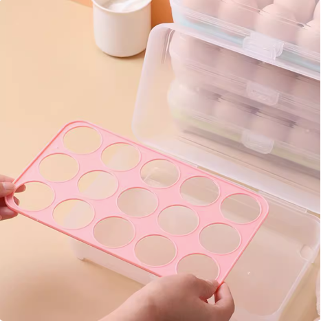 厨房15格鸡蛋收纳盒冰箱鸡蛋保鲜盒多层鸡蛋盒塑料装鸡蛋托,淘宝优惠券,粉丝福利购,淘宝优惠卷