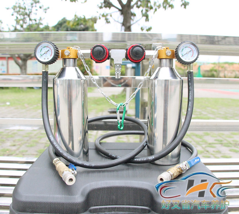 汽车燃油系统免拆清洗双吊瓶工具喷油嘴进气三元三合一清洗机-图2