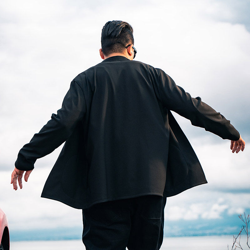 dqqe潮流大码男士加肥加大宽松休闲 dqqe风衣