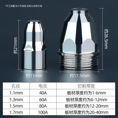 等离子P80割嘴LGK空气切割机配件切割嘴铪丝电极喷嘴接触式割枪嘴 - 图3