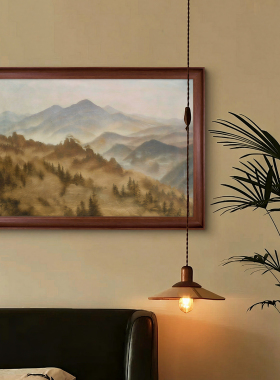 《巨人山》法式复古风景油画客厅装饰画玄关艺术感挂画美式肌理画
