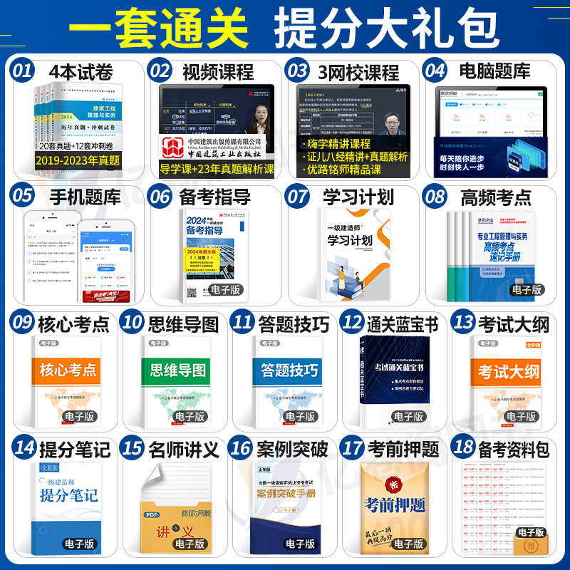 建工社一级建造师2024年一建历年真题库冲刺模拟试卷全套24版官方教材习题集建筑市政机电公路水利实务习题刷题章节练习题试题2023